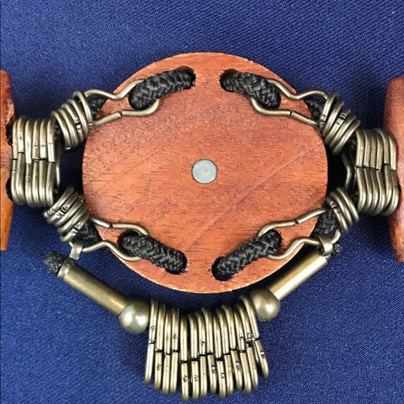 VTG Women Concho Belt Medallion Wood Bohemian 38” - Picture 8 of 8